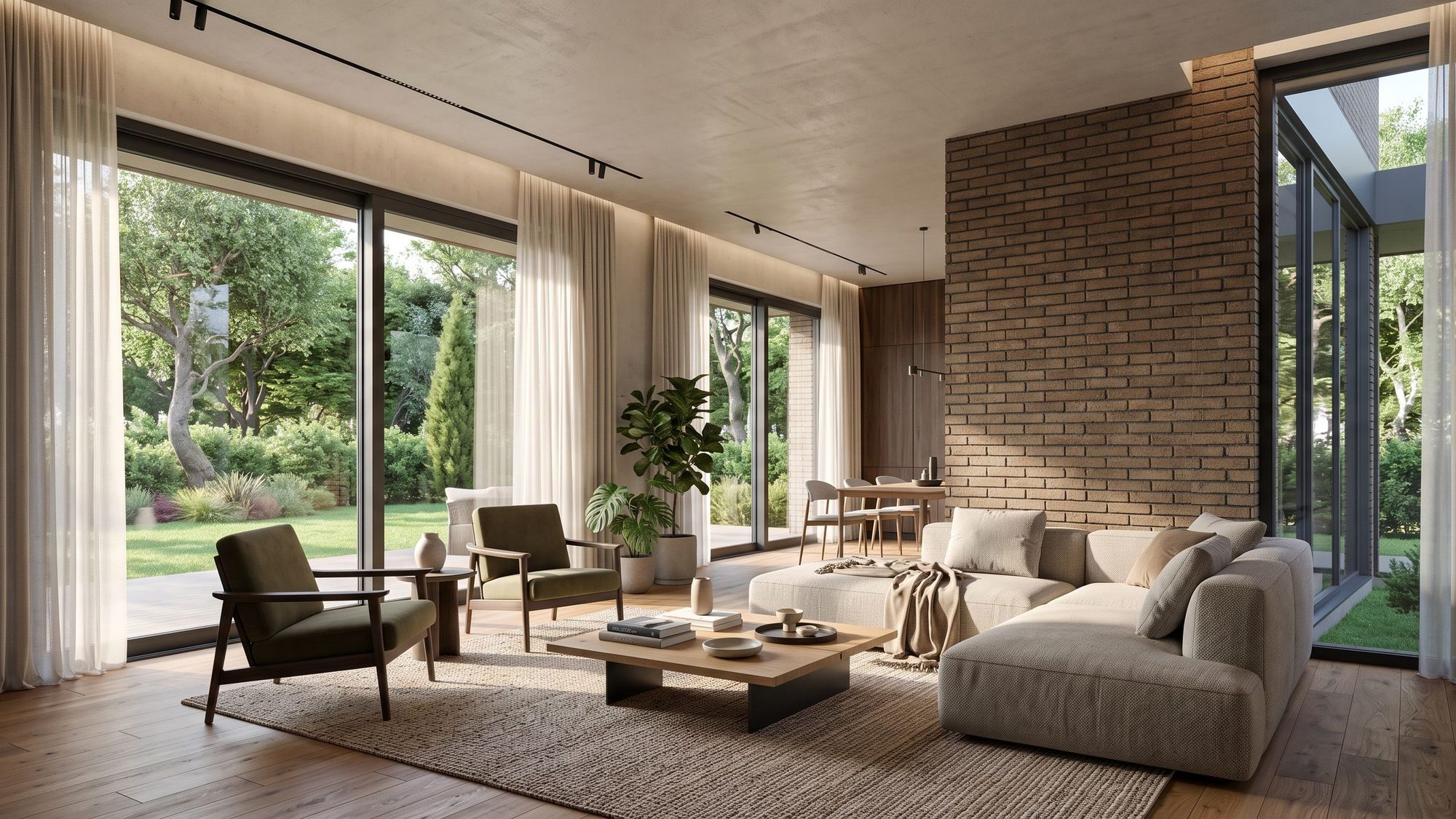 Mimosa Villaları salon iç mekânı, temsili görsel